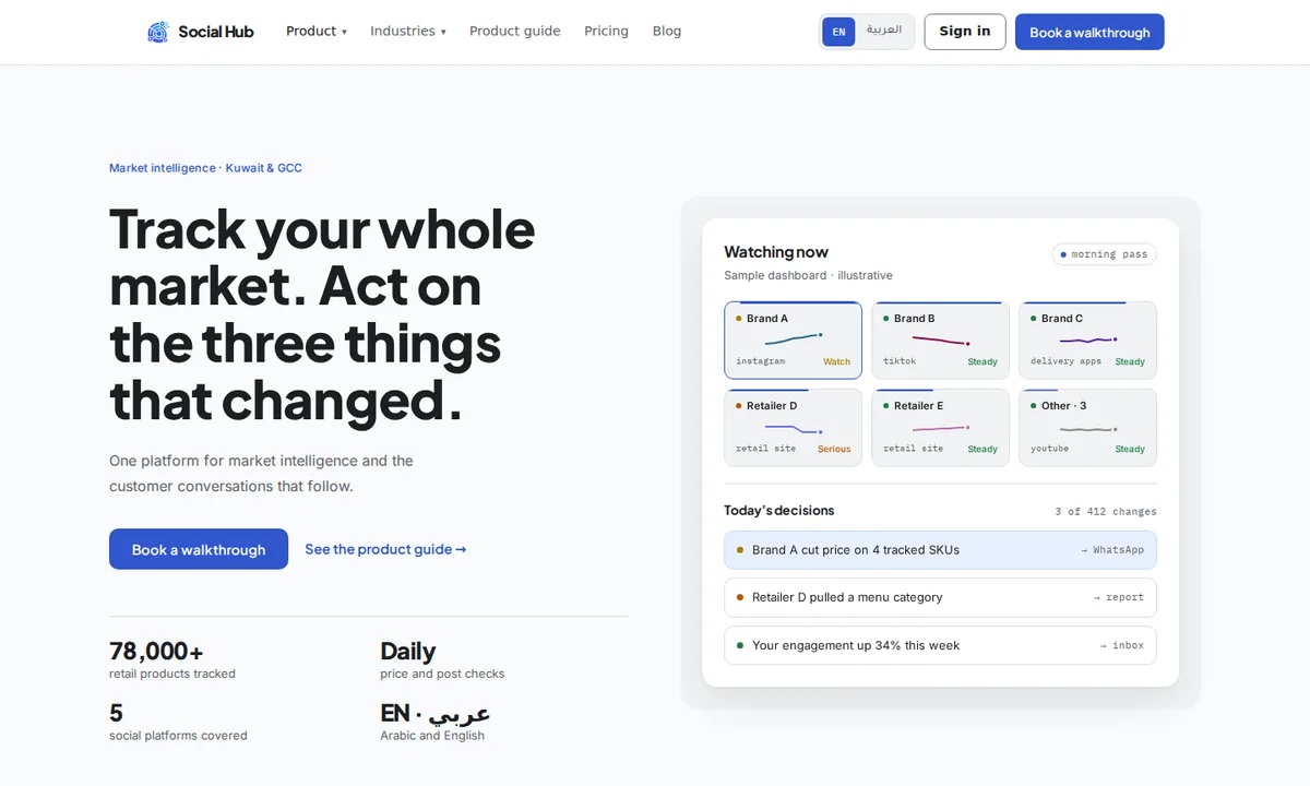 Social Hub home page